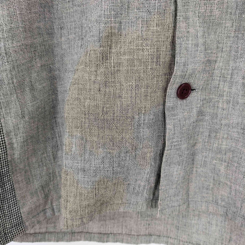 ウィアード WEIRDO 日本製 リネン レーヨン バック 刺繍 切り替え オープンカラー シャツ メンズ JPN:XL