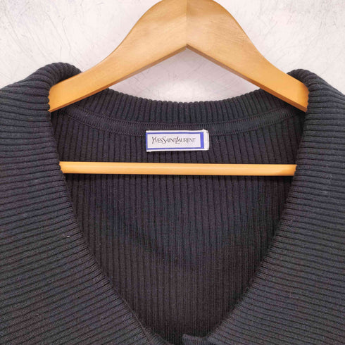 イヴサンローラン Yves Saint Laurent ウール切替ニットカーディガン レディース import:M