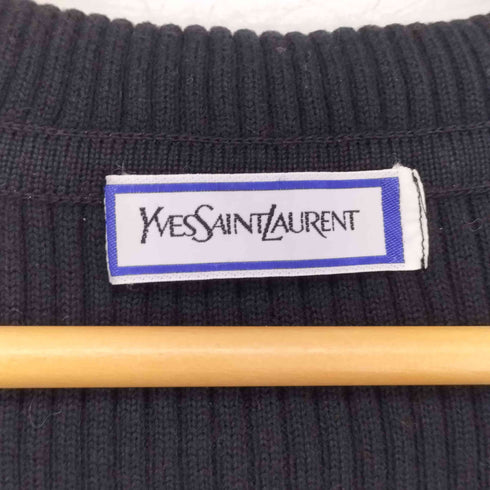 イヴサンローラン Yves Saint Laurent ウール切替ニットカーディガン レディース import:M