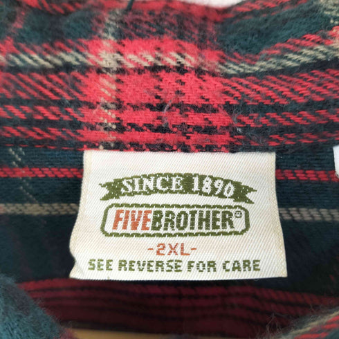 ファイブブラザー FIVE BROTHER チェック ヘビーネルシャツ メンズ 2XL