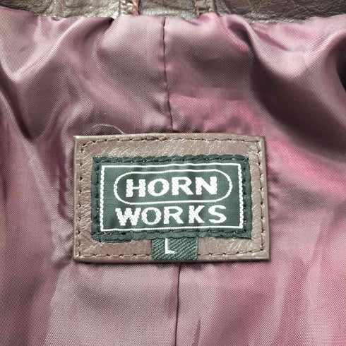 ホーンワークス HORN WORKS 牛革レザーテーラードジャケット メンズ JPN:L