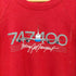 90S FRUIT OF THE LOOM ボディ USA製 747400 飛行機 プリント ラグランスリーブ スウェット メンズ import:XL