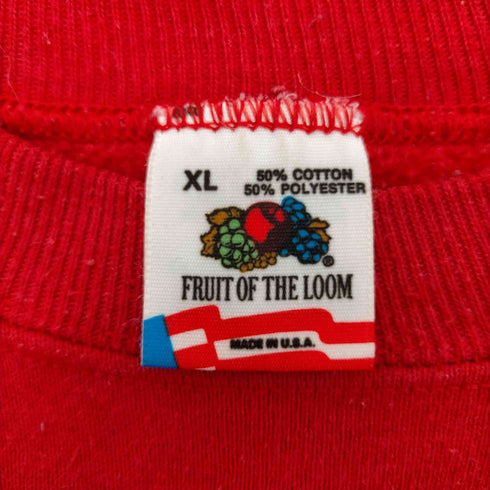 90S FRUIT OF THE LOOM ボディ USA製 747400 飛行機 プリント ラグランスリーブ スウェット メンズ import:XL