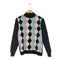 cashmere カシミヤ100% アーガイル モックネックセーター レディース JPN:M