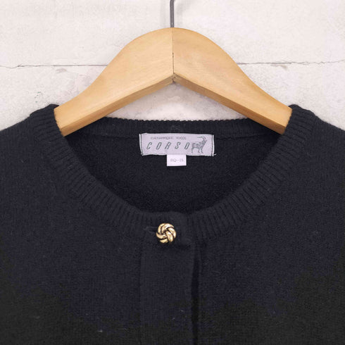 CORSO cashmere カシミヤ100% 金ボタン クルーネックカーディガン レディース