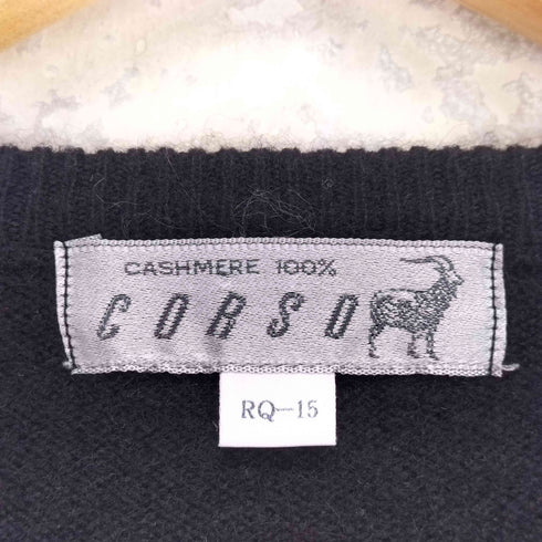 CORSO cashmere カシミヤ100% 金ボタン クルーネックカーディガン レディース