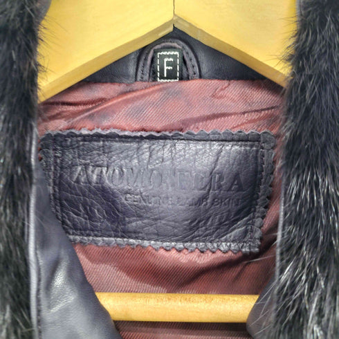 ATOMOSEERA lamb leather fur ファー襟 レザーコート レディース FREE