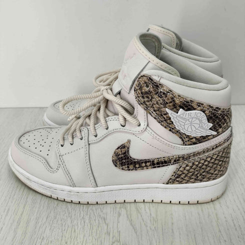 ナイキ NIKE WMNS AIR JORDAN 1 RETRO HI PRM phantom/white パイソン レディース JPN:24