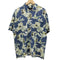 NEWPORT BLUE 90-00S レーヨン 100 フラワー S/S アロハ シャツ メンズ import:M