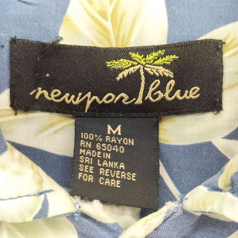 NEWPORT BLUE 90-00S レーヨン 100 フラワー S/S アロハ シャツ メンズ import:M