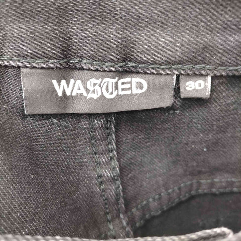 ウェイステッドパリス WASTED PARIS プリント ブラック デニムパンツ メンズ 30