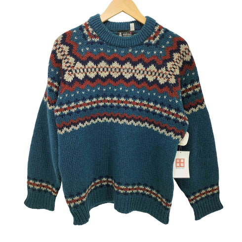 eskimo KNITWEAR イングランド製ノルディック柄ピュアウールニットセーター レディース 40
