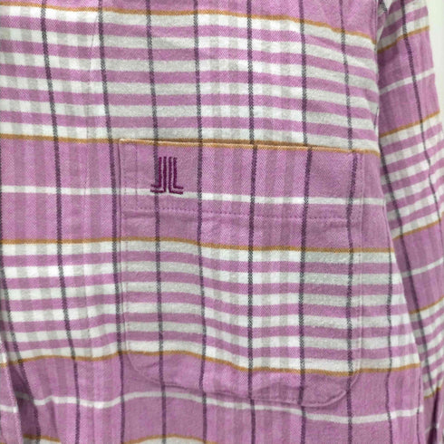 ランバンコレクション LANVIN COLLECTION ロゴ 刺繍 L/S チェック パジャマ シャツ レディース import:S