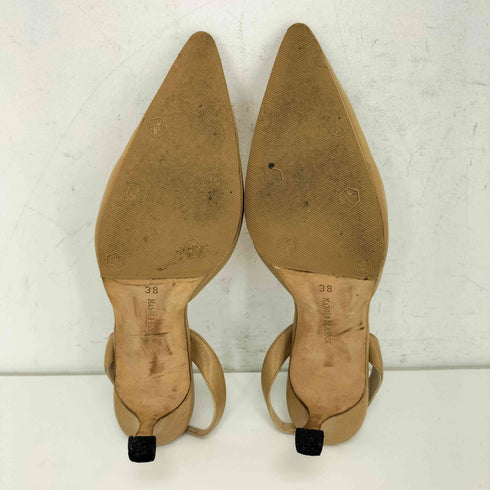 マノロブラニク MANOLO BLAHNIK ポインテッドトゥ スリングバックヒール レザー ミュール レディース 38