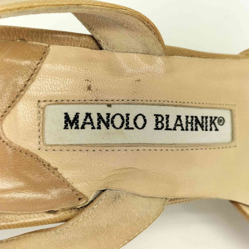 マノロブラニク MANOLO BLAHNIK ポインテッドトゥ スリングバックヒール レザー ミュール レディース 38