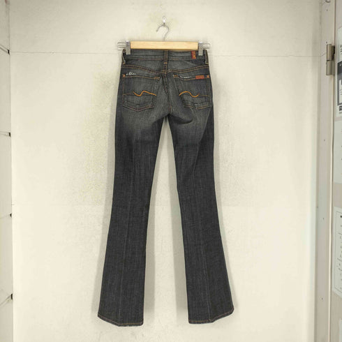 seven for all mankind USA製 フレアブラックデニムパンツ Y2K レディース US:23