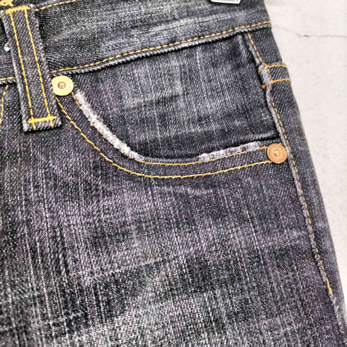seven for all mankind USA製 フレアブラックデニムパンツ Y2K レディース US:23