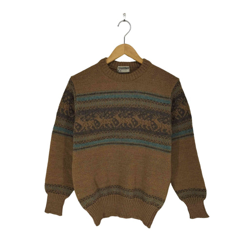 ジャンセン jantzen トナカイ柄ウールニット セーター メンズ import:M