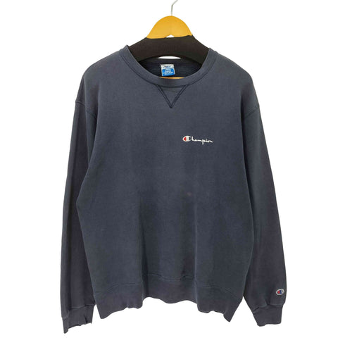 チャンピオン Champion 90S USA製 刺繍タグ 前V クルーネック スウェット トレーナー フェード メンズ import:L