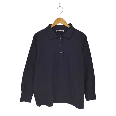 ザラ ZARA ニットポロシャツ メンズ M