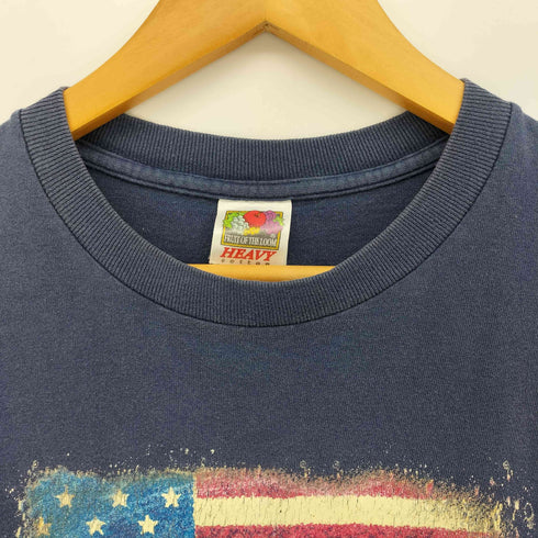 フルーツオブザルーム FRUIT OF THE LOOM HEAVY COTTON 星条旗 クラック プリント S/S クルーネック Tシャツ メンズ import:S