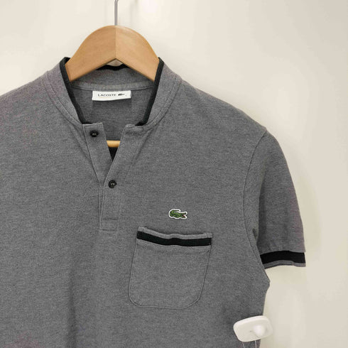 ラコステ LACOSTE ワンポイント ワニ 鹿の子 ヘンリーネック半袖シャツ メンズ JPN:3