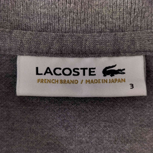 ラコステ LACOSTE ワンポイント ワニ 鹿の子 ヘンリーネック半袖シャツ メンズ JPN:3
