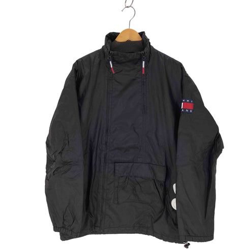 トミージーンズ tommy jeans 90-00s ダブルジップ ハイネックナイロンアノラックジャケット メンズ import:L