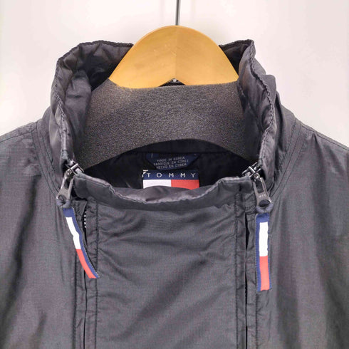 トミージーンズ tommy jeans 90-00s ダブルジップ ハイネックナイロンアノラックジャケット メンズ import:L