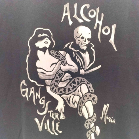 ギャングスタビル GANGSTERVILLE TOTENTANZ L/S T-SHIRTS ALCOHOLプリント クルーネックTシャツ メンズ S