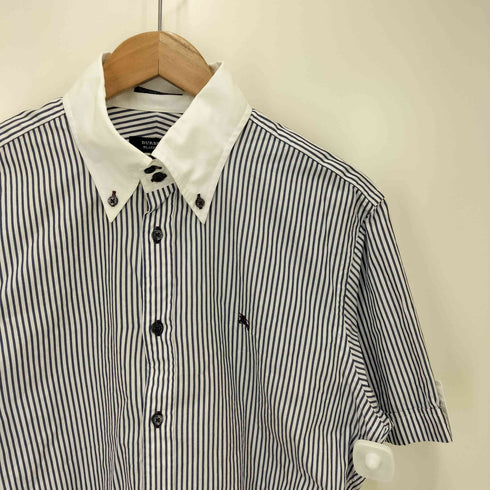 バーバリーブラックレーベル BURBERRY BLACK LABEL ストライプ 半袖 シャツ メンズ JPN:3