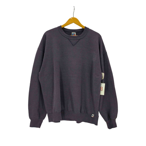 ラッセルアスレチック RUSSELL ATHLETIC 90S USA製 前V 無地 ブランク スウェット トレーナー ピスタグ ナス紺 メンズ import:XL