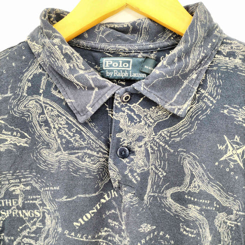 ポロバイラルフローレン Polo by RALPH LAUREN ポニー無 地図柄 ポロシャツ メンズ import:M