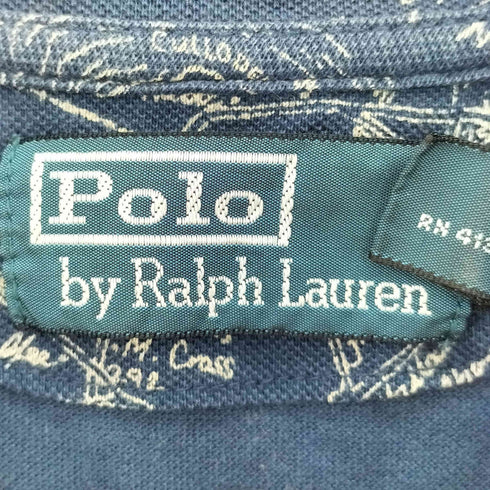 ポロバイラルフローレン Polo by RALPH LAUREN ポニー無 地図柄 ポロシャツ メンズ import:M