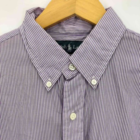 ラルフローレン RALPH LAUREN CUSTOM FIT ストライプ 3点止め ボタンダウンシャツ メンズ import:M