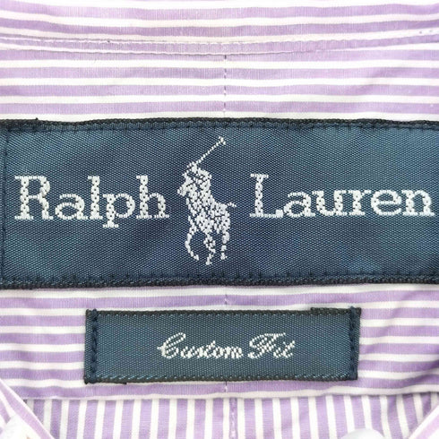 ラルフローレン RALPH LAUREN CUSTOM FIT ストライプ 3点止め ボタンダウンシャツ メンズ import:M