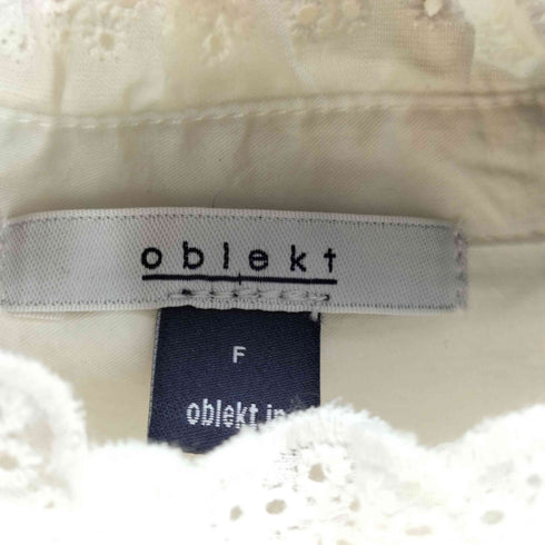 オブレクト oblekt カットワーク レース パフスリーブ ブラウス レディース FREE