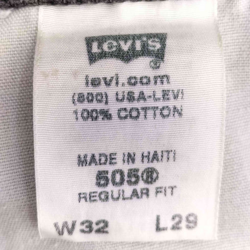 リーバイス Levis ボタン裏355刻印 505 REGULAR FIT 先染め ブラック デニム メンズ W32 L29