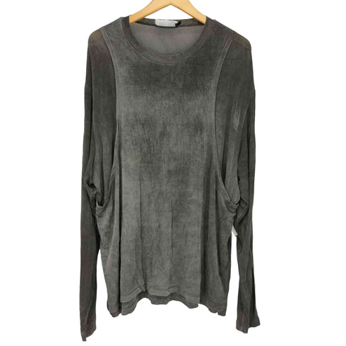 アモーメント amomento 24ss CUT OUT LONG T-SHIRT シアー レイヤード クルーネック ロングスリーブ tシャツ メンズ import:L