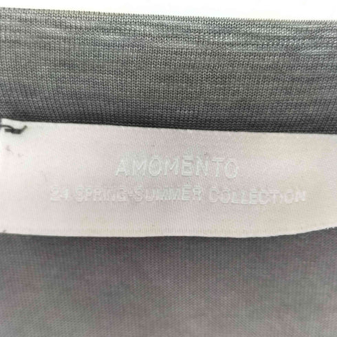 アモーメント amomento 24ss CUT OUT LONG T-SHIRT シアー レイヤード クルーネック ロングスリーブ tシャツ メンズ import:L