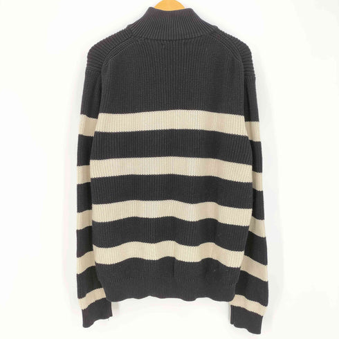 ザラ ZARA ボーダー ハーフジップ コットン ニット メンズ import:L