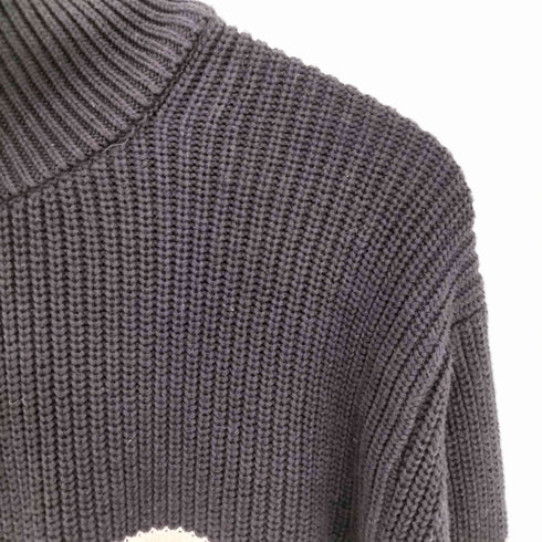 ザラ ZARA ボーダー ハーフジップ コットン ニット メンズ import:L