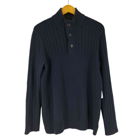 エディーバウアー Eddie Bauer 00S ハーフボタン コットンニットプルオーバー メンズ JPN:L