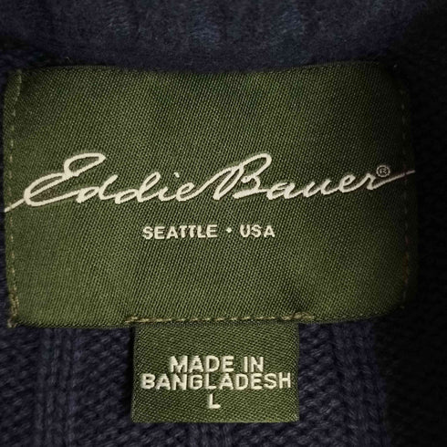 エディーバウアー Eddie Bauer 00S ハーフボタン コットンニットプルオーバー メンズ JPN:L