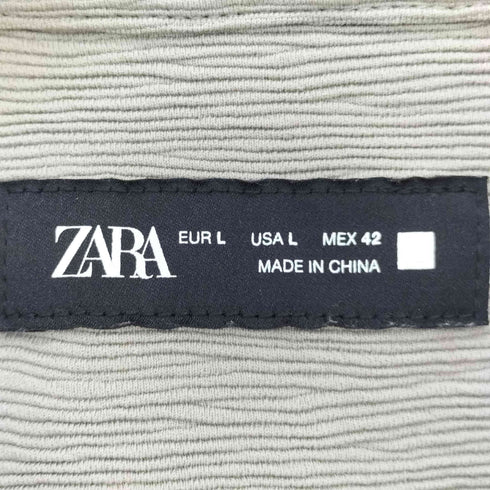 ザラ ZARA ジャージー ジップアップ シャツ メンズ import:L