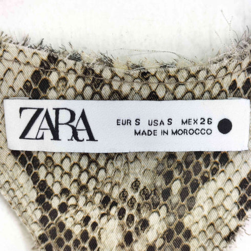 ザラ ZARA Snake print ruffled blouse Top レディース import:S