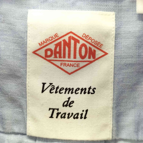 ダントン DANTON ラウンドカラー プルオーバー シャツ 半袖 リネン メンズ JPN:42