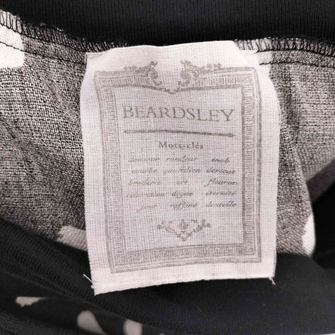 ビアズリー BEARDSLEY ドット プリント ウエスト リブ ワイド パンツ レディース FREE