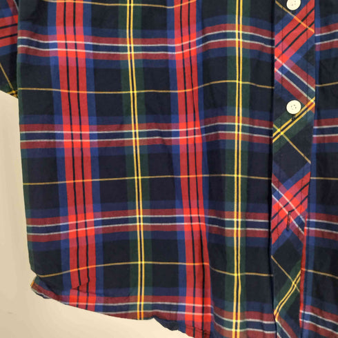 フレッドペリー FRED PERRY タータンチェック クォータースリーブ レギュラーカラーシャツ 七分袖 レディース UK:10