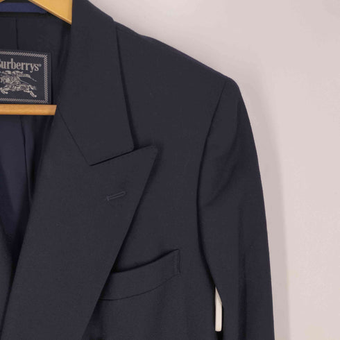 バーバリー BURBERRY カシミヤ ウール 金ボタン ダブル 紺ブレザー レディース JPN:11号